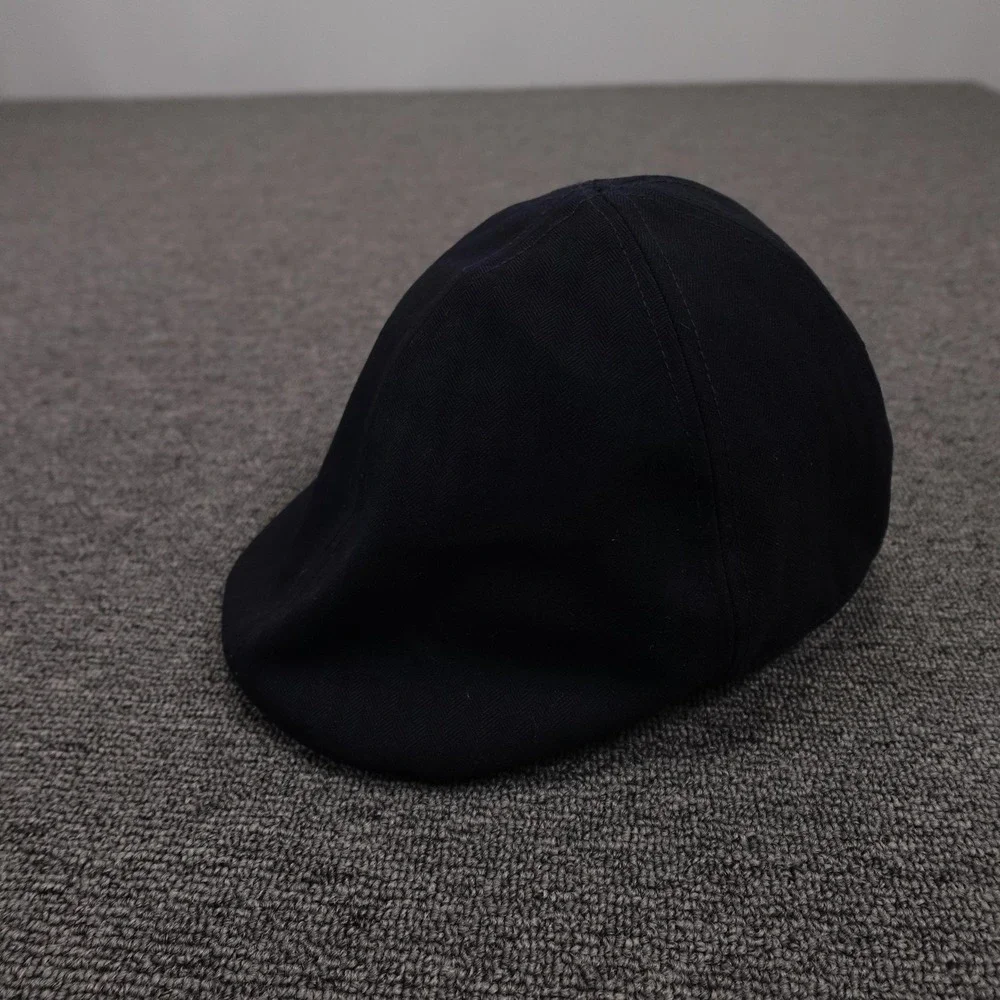 Banana Republic Hat Newsboy Fitted Mens One Size Black Herringbone Tweed Lined